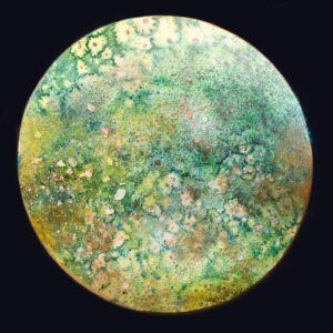 Illustrazione della luna piena di Georgia De Angelis associata ai mesi dell’anno tecnica mista, acquerello e digital illustration con procreate, stampa su carta hannemüle su ordinazione