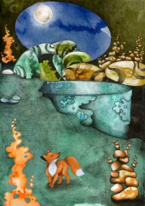 'L'ingresso al mondo di sotto' illustrazione di Georgia De Angelis